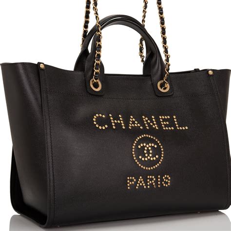 chanel shopping bag black|chanel large shopping bag price.